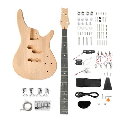 DIY Solderless Modern SR-Style Bass Guitar Kit – Mahogany Body, 24 Frets, P/J Pickups image 1