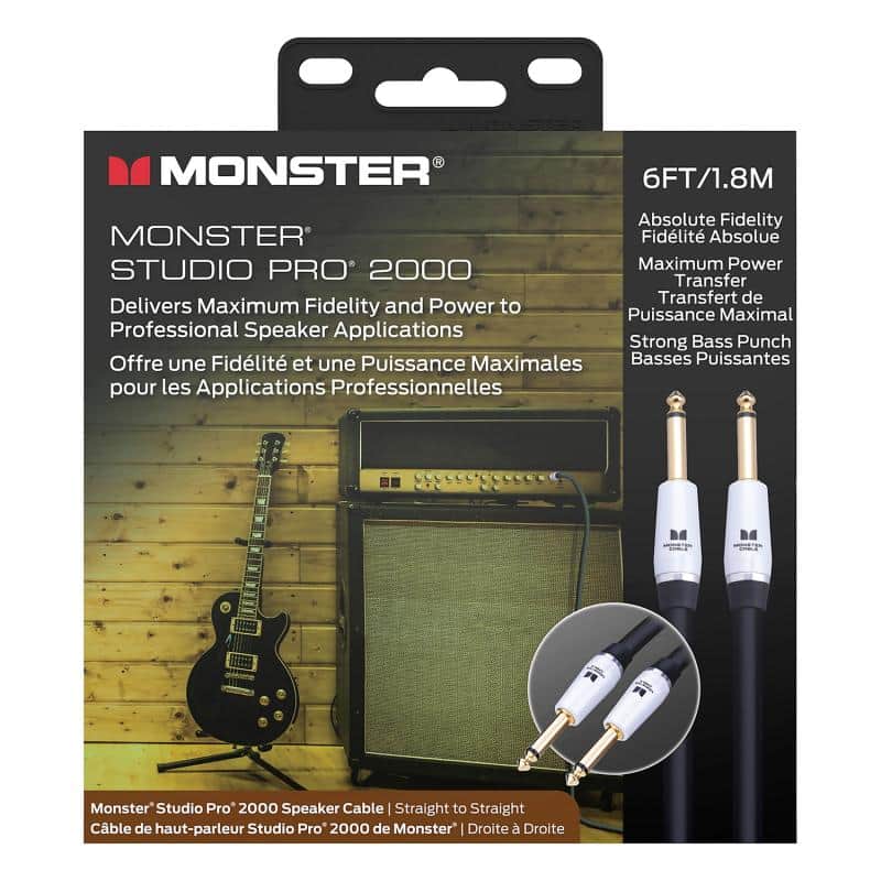 Monster Studio Pro 2000, Speaker 6 ft/1.8m - straight 1/4" plugs (600577) - Black image 1