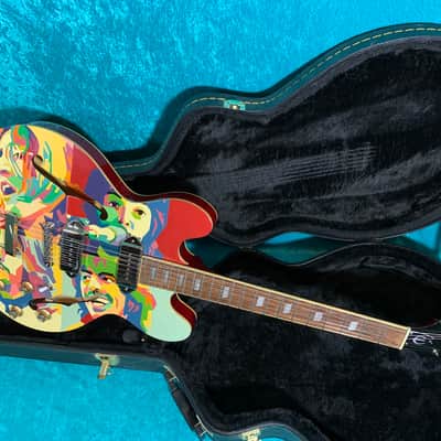Epiphone Casino the Beatles let it be vintage vinyl design 2018 Hand painted image 1
