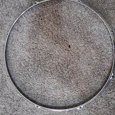 Vintage 1960-64 Ludwig 16" 8-Lug Chrome Over Brass (COB) Tom Hoops - Matching Pair - DEAD FLAT image 5