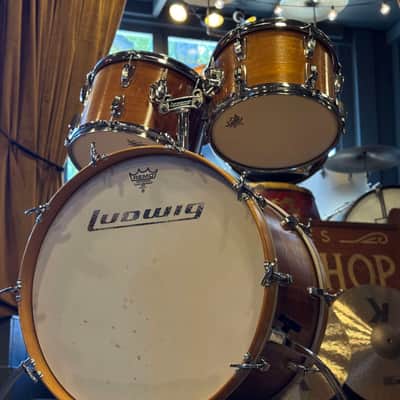 VINTAGE 1970's Ludwig Hollywood Outfit in Natural Mahogany - 14x22, 8x12, 9x13, 16x16 image 17