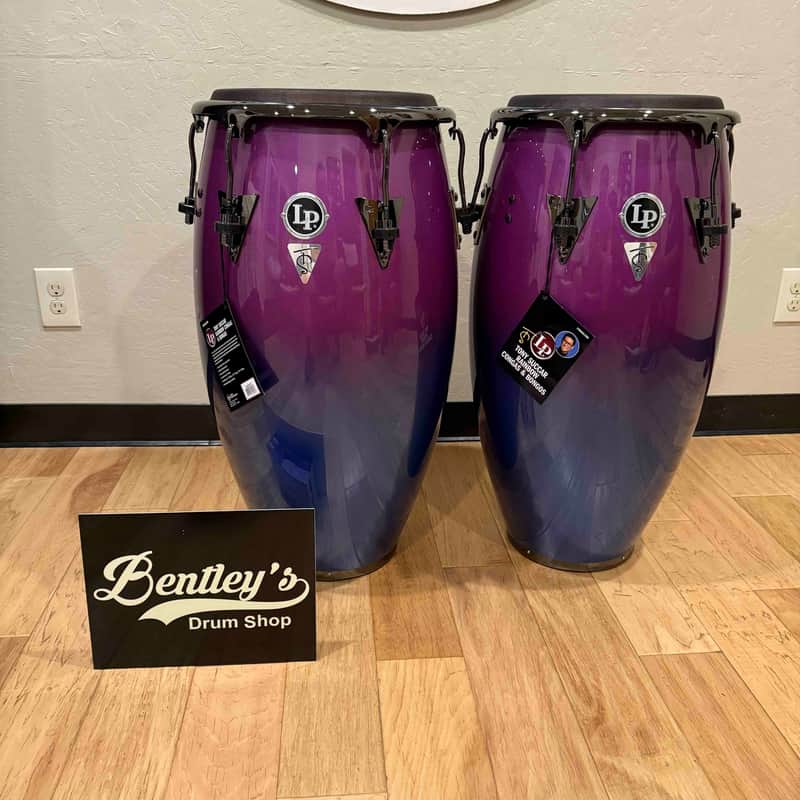 ~NEW!~ LP Latin Percussion Tony Succar Signature New Zealand Pine Conga & Tumbadora Pair in Rainbow Lacquer with Black Nickel Hardware & Black Skyn Heads image 1