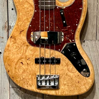 New Fender Custom Shop Artisan Maple Burl Jazz Bass, Rosewood Fingerboard, Aged Natural, Comes With Pro Setup and Ships Fast! image 4