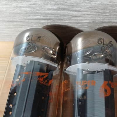 Very rare SYLVANIA 6L6GC 6L6-GC 6l6 gc matched pair DOUBLE RING GETTER big glass model ! Very strong image 5