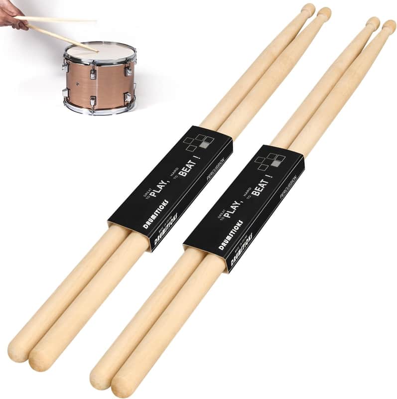 2/4/6/12 Pairs Drum Sticks, 5A Drum Sticks, Oval Wood Tip Drum Stick for Drums, Non-slip Drum Stick for Jazz Drum Electronic Drums Musical Instrument Percussion image 1