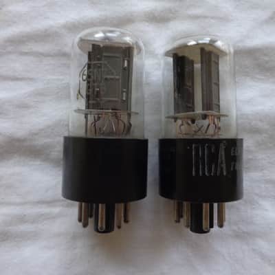 Close Matched Pair of RCA 6SN7 GTB Tubes -Tests Strong - 1950's image 2