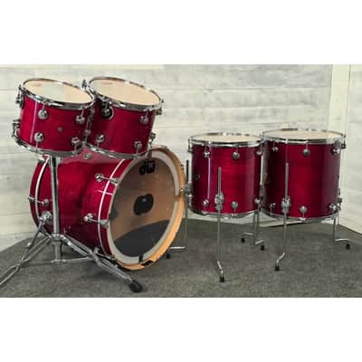 Used DW Performance 5pc Drum Set Cherry Stain - Very Good image 6