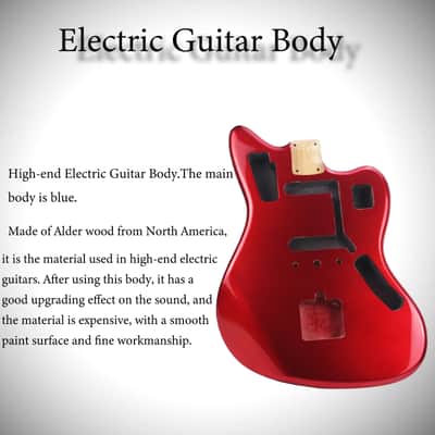 Black Jaguar Style Guitar Alder Wood Body image 8