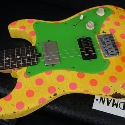 Friedman USA Custom Shop Vintage S Guitars in Graffiti Yellow with Pink Polka Dots image 5