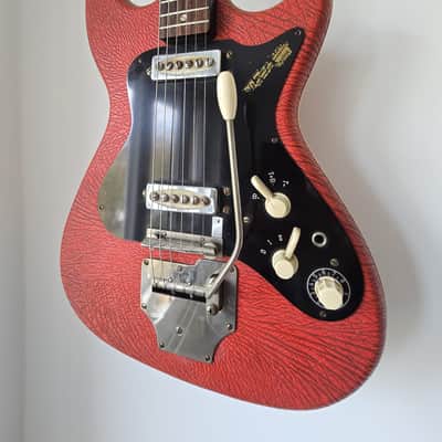 Vintage 1960s Klira Triumphator Electric Guitar - Red Vinyl - Fully Serviced - Pro Setup 1.9mm image 6