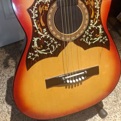 Vintage Hummingbird-Harmony,Global,Kay Hummingbird with double pickguard-RARE 68 (?) Red Burst image 3