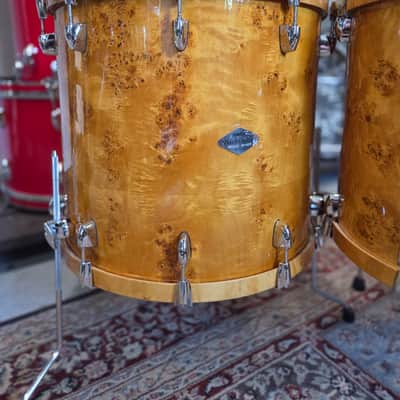 Yamaha Stage Custom/Beech Custom 4 Piece Shell Pack 14x12, 18x16, 20x18, 24x15 - Mapa Burl Veneer (C013-85) image 4