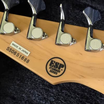 ESP Surveyor II 5 String Bass Black Ash Body EMG Music Man Stingray Pickup Active EQ Coil Tap for Precision Jazz PJ Tones MIJ Japan image 10