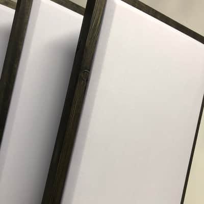 Custom Framed Acoustic Wall Panel | White Fabric & Black Wood Frame | Furniture-Quality Sound Absorbing Panel | Recording Studio, Home Studio, Mixing Room, Podcast Studio, Home Theater, Listening Room, Office & Vocal Booth | Made in USA image 8