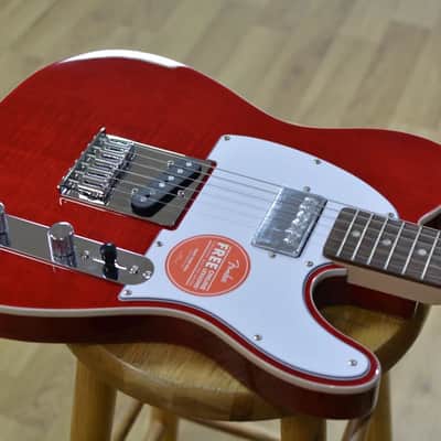 Fender Squier Affinity Series Telecaster FMT SH Electric Guitar, Crimson Red Transparent image 3