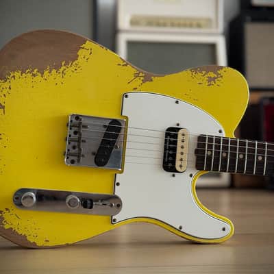 Fender Custom Shop 1964 HS Tele Heavy Relic Grafitti Yellow, Aus Erstbesitz! Custom Color, SD Neck Humbucker uvm. 2021 - Grafitti Yellow Relic image 11