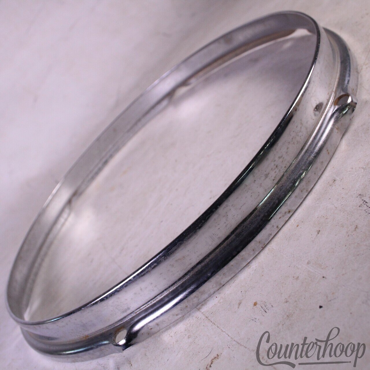 Slingerland 12"Tom Drum Batter/Resonant Rim/Hoop Stick-Saver Vintage 6Lug Chrome — main photograph