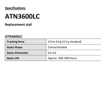 Audio-Technica: ATN3600LC Conical Replacement Stylus for AT-LP60X, Denon DP-300F, Sony PS-LX310BT image 6