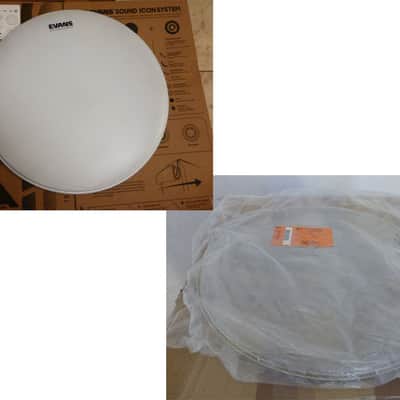 Never Used - 18" Bass Drum Batter + Reso Set - Evans G1 Coated + Remo Ambassador Clear image 1
