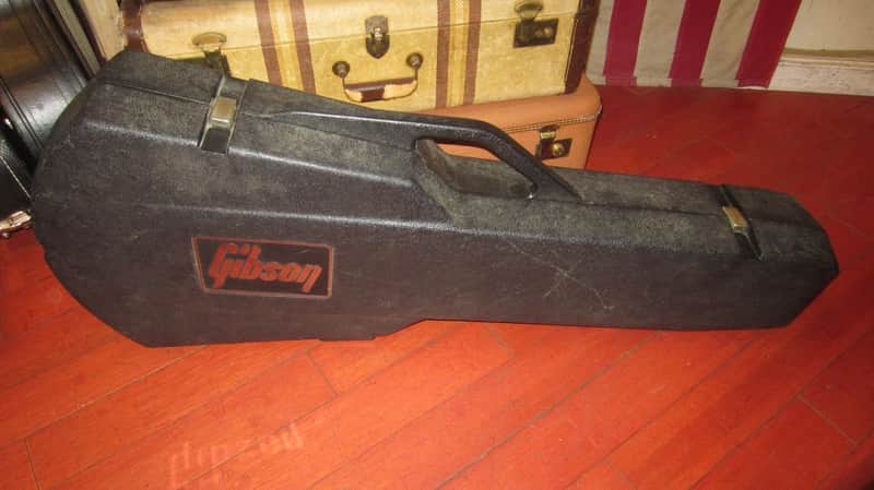~1983 Gibson Protector Case Black w/ Blue Interior image 1