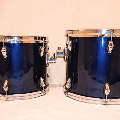 TAYE RACK TOMS PAIR - NAVY BLUE LACQUER - FREE SHIP TO C-USA! image 2