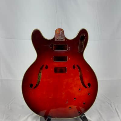 Harmony H-78 Hollow Body Electric Guitar Body  1964 Red Burst image 1
