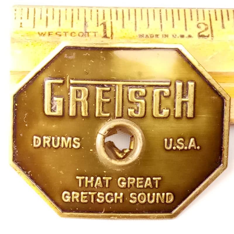 *Gretsch 70s Stop Sign Badge Vintage SSB Bass/Snare/Tom Drum Brooklyn,NY+Grommet image 1