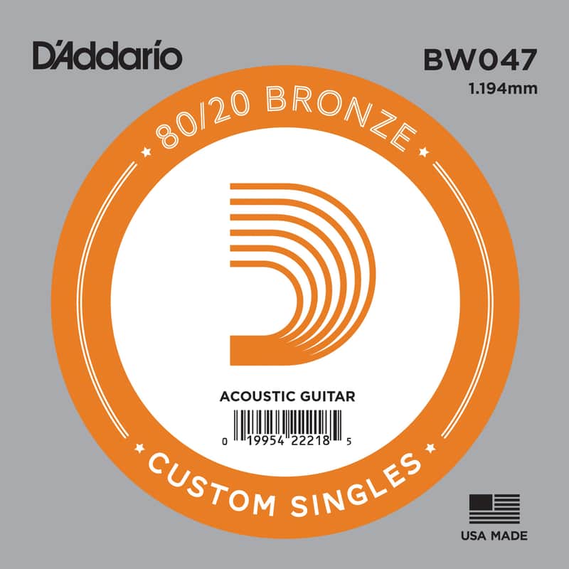 D'Addario BW047 Bronze Wound Acoustic Guitar Single String .047 image 1