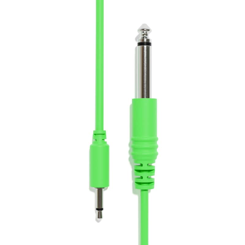 ExcelValley [Green | 200 cm - 78.74"] 1-Pack - Mono Patch Cables - TS 3.5mm 1/8" to 6.35mm 1/4" Eurorack Synth CV Gate image 1