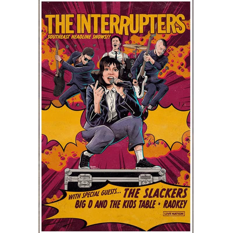 THE INTERRUPTERS Fall Tour 2023 Ltd Ed RARE New Poster! Punk Rock Ska Garage Alternative Skate Reggae Dub image 1