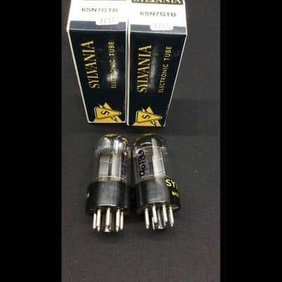 GREAT PAIR SYLVANIA 6SN7GTB Vintage Audio Black Plate VACUUM TUBES