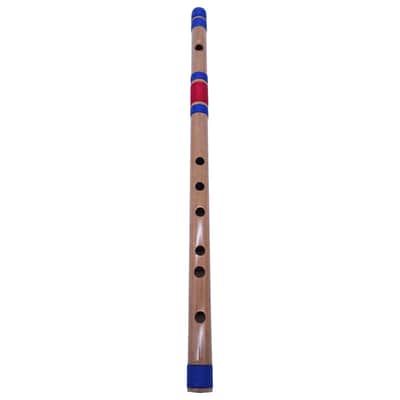 Zaza Percussion- Professional 6 Holes Polished Bamboo Flute Scale D 16.5'' (Indian Flute) W/Carry Bag image 3