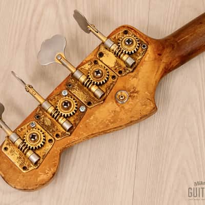 1964 Fender Jazz Bass Pre-CBS Vintage Bass Olympic White w/ Gold Hardware, Case image 5