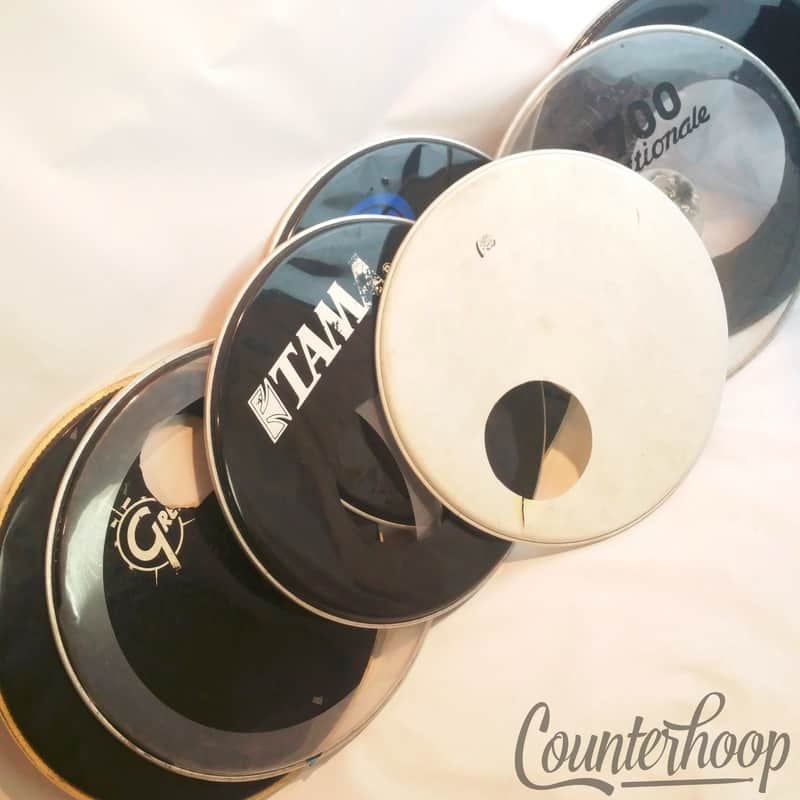 *Gretsch,Tama,Attack 7x 22" Bass Drum Heads KickBatter+Ported Resonant Ebony Lot image 1