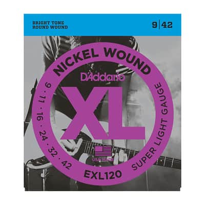 D'Addario EXL120-B25 Nickel Wound Electric Guitar Strings Super Light 9-42 25 Sets