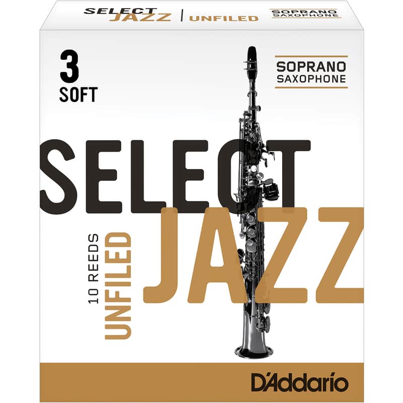 Rico RRS10SSX3S Select Jazz Soprano Saxophone Reeds, Unfiled - Strength 3 Soft (10-Pack) image 1