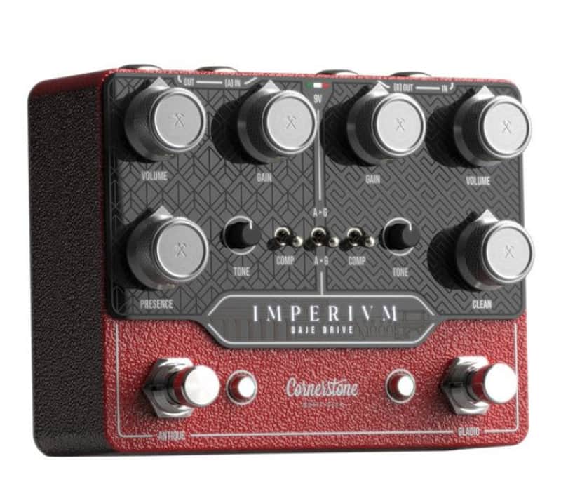 Cornerstone Music Gear Imperium V2 Black/Red Antique V3/SC Gladio in 1 pedal 2025 - Black-Red-Chrome image 1