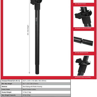 Gator Frameworks GFW-SPK-SP standard sub pole with 20mm adapter included image 7