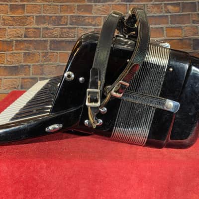 Vintage 1960s Philharmonic Piano Acoustic-Electric Accordion Black w/ OHSC & New Strap image 10