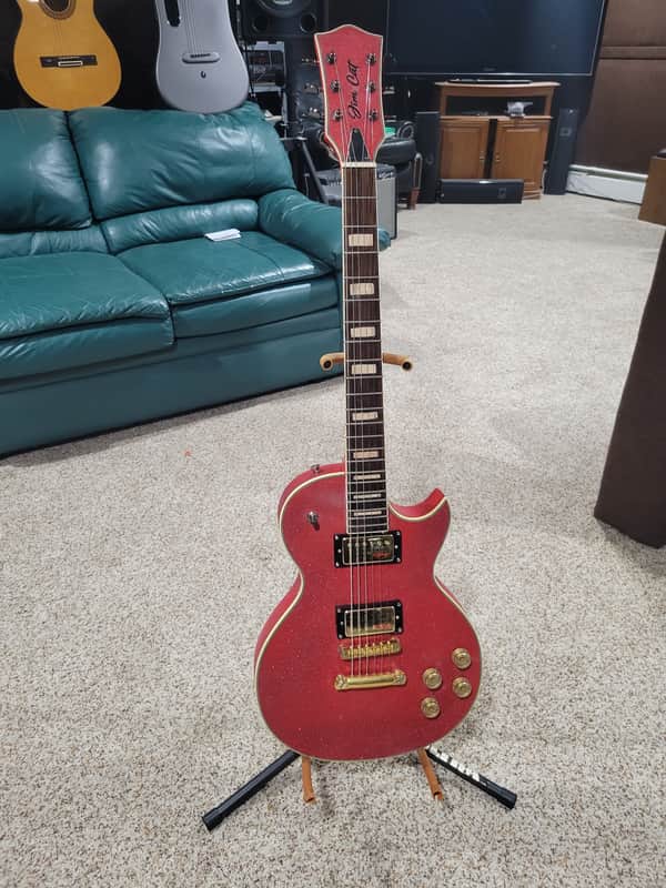 Jim Cat Les Paul Style 2022 - Scarlet Red Glitter image 1
