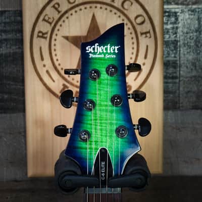 Schecter C-6 Elite Aqua Burst Electric Guitar (782) image 6