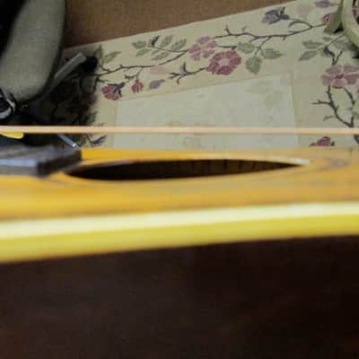 Unknown Parlor Acoustic Guitar 30s/40s art deco soso player w/intonation issues image 9