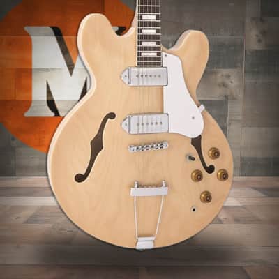 Vintage VSA500P Re-Issued Semi Acoustic Guitar - Natural Maple (VSA500PM) image 1