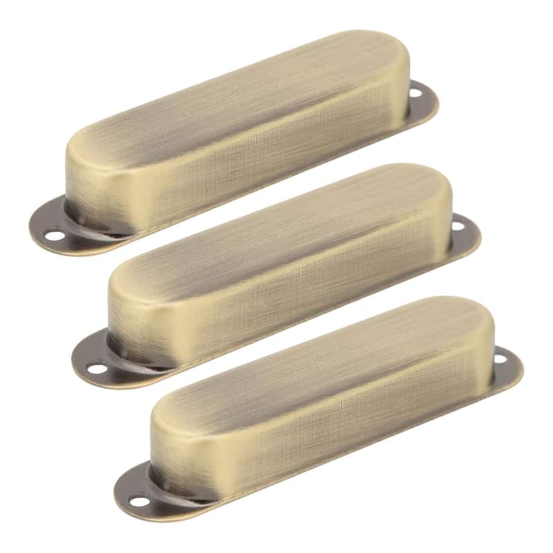 Stratocaster Metal Single Coil Pickup Covers (No Holes) - Bronze 3 Pcs image 1
