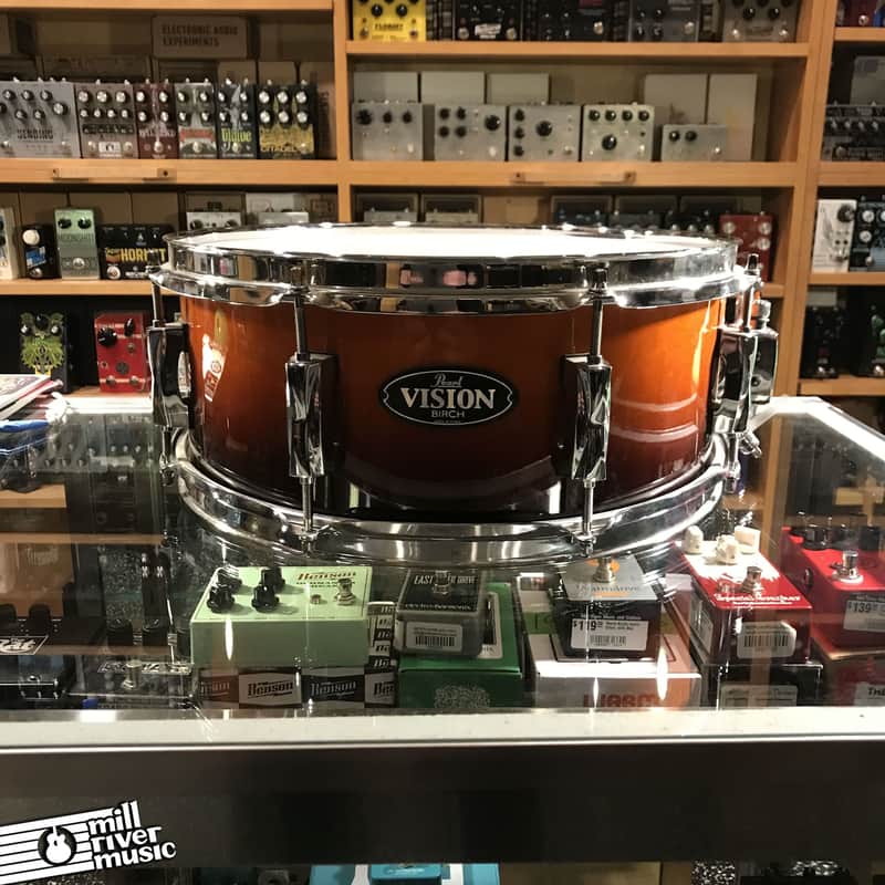 Pearl Vision Birch Snare Drum Burnt Orange Fade *Excellent Condition* image 1