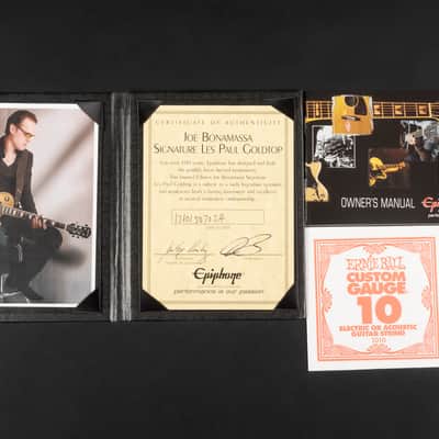 2012 Epiphone Joe Bonamassa Signature Les Paul Standard - Gold Top | Limited Edition 1/1000 Custom Shop Gibson BurstBucker Humbucker Long Neck Tenon | COA OHSC image 11