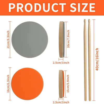 4-Piece Silent Drum Practice Pad Kit with Drum Sticks,Portable and Adjustable Drum Pad for Quiet Practice, Perfect Snare Drum Practice Pad Kit for All-ages Drummers image 2