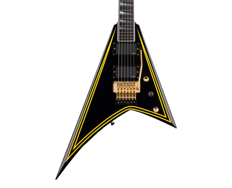 Used Jackson MJ Series Rhoads RR24MG - Black w/Yellow Pinstripes image 1