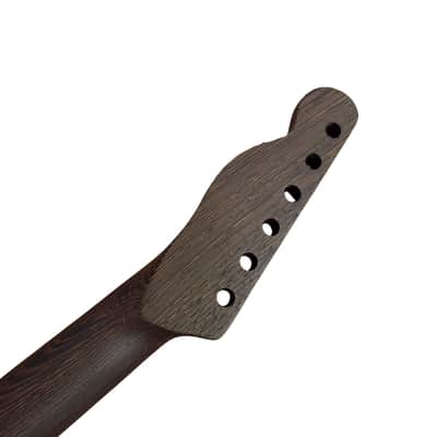 Wenge Tele-Style Guitar Neck, 22 Fret, Wenge Fretboard, 9.5" Radius (Bone Nut, Bolt-On) image 4