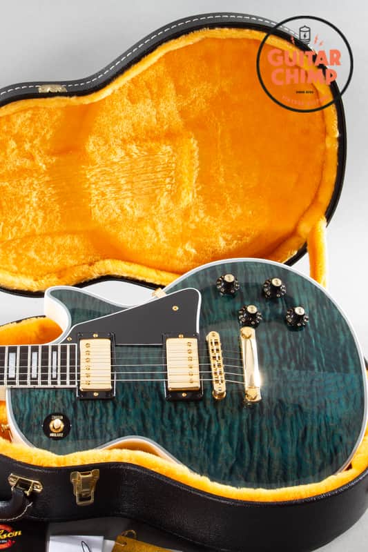 2024 Gibson Custom M2M ’68 Les Paul Custom Nordic Blue 5A Quilt Top TV White COA image 1
